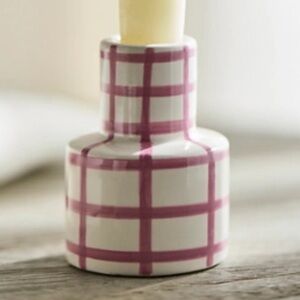 Anthropologie CHECKERED CERAMIC TAPER HOLDER
Style No. 87068789 PINK
